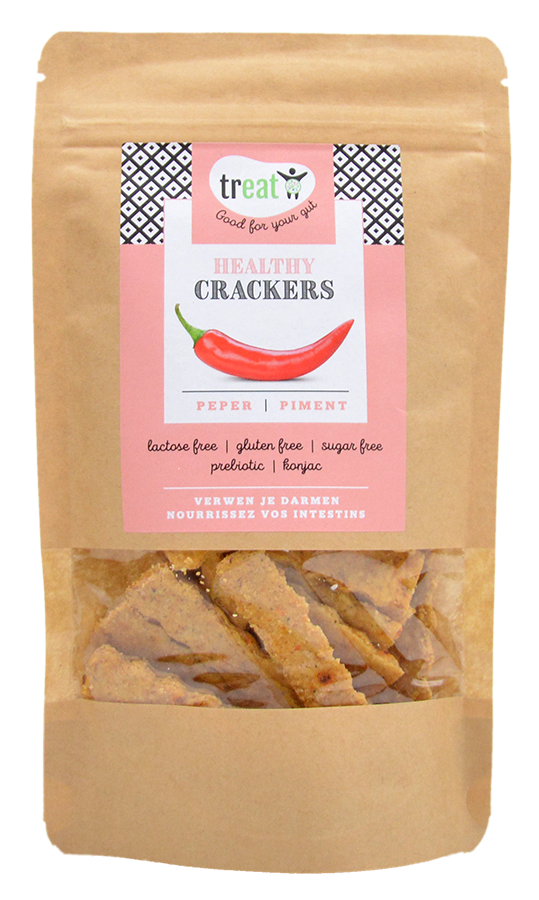 Healthy crackers met rode peper